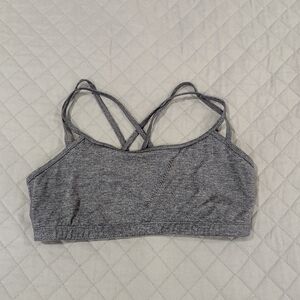 LUCY Gray Strappy Sports Bra